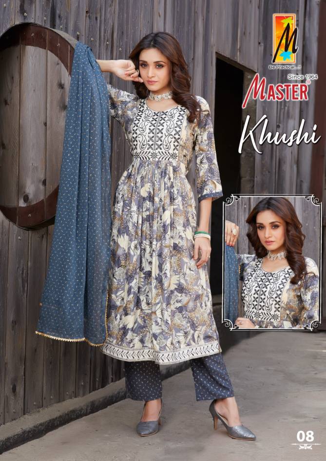 Khushi By Master Naira Cut Rayon Printed Kurti With Bottom Dupatta Wholesalers In Delhi
